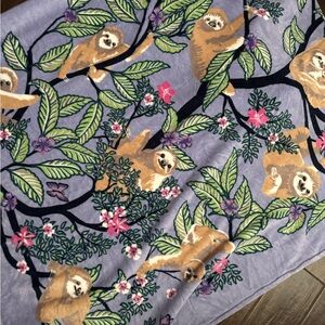 Vera Bradley Purple Sloth Print Blanket